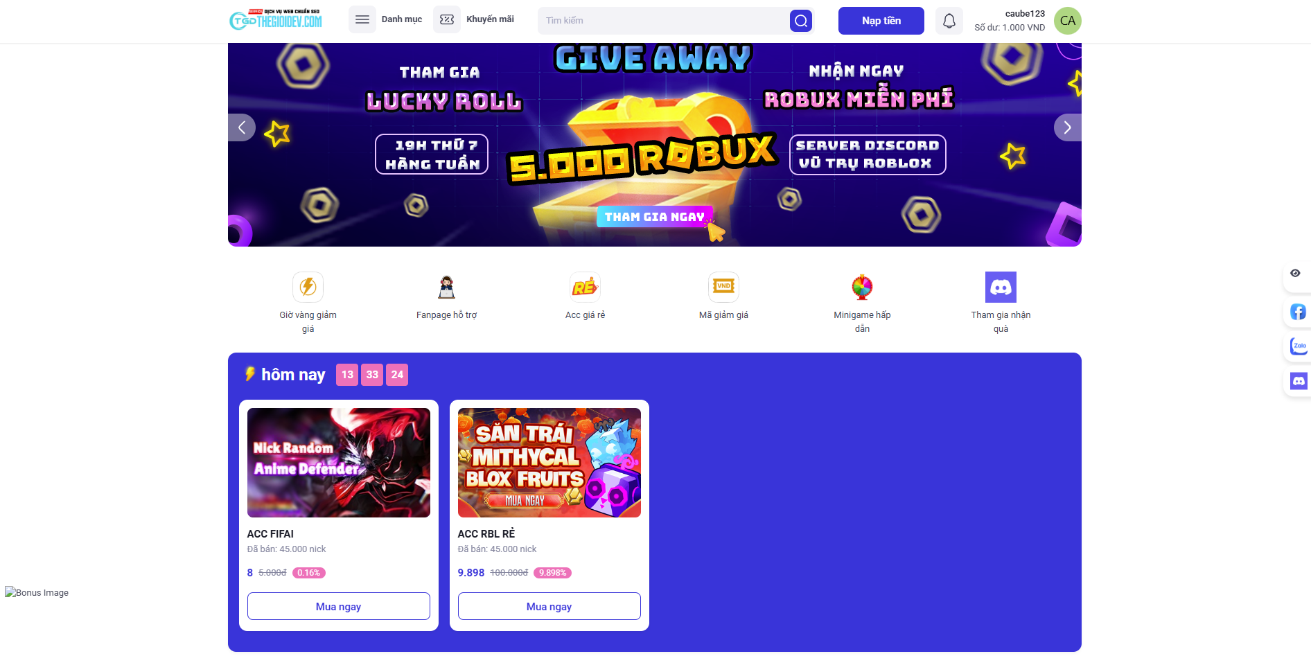 CODE SHOP ROBLOX,FREE FIRE ĐẸP