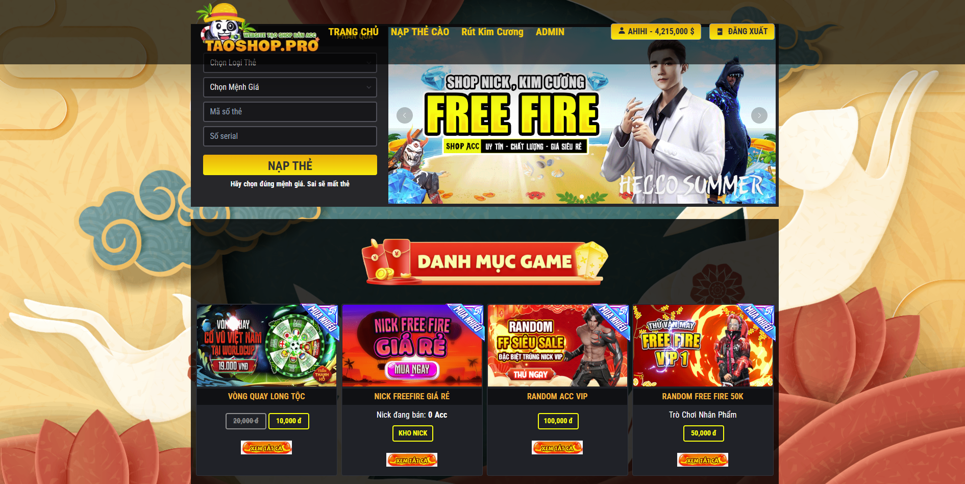 SHOP ACC GAME MÃ 1