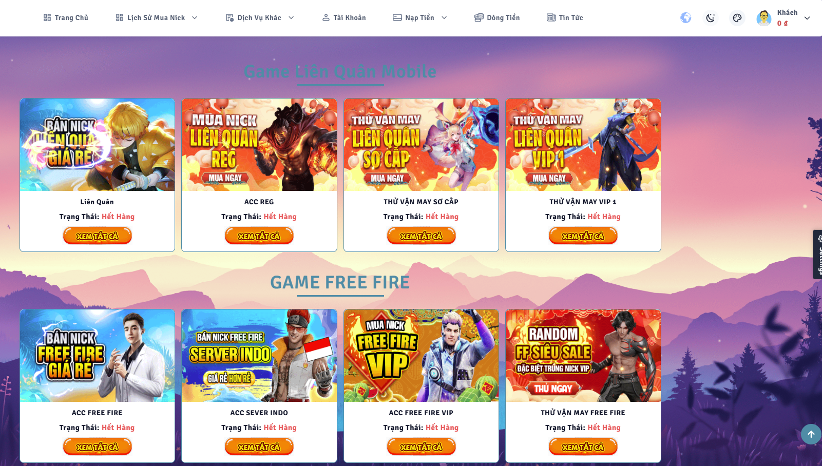 SHOP ACC GAME MÃ 6